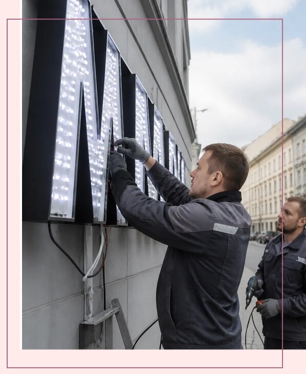 Изготовление и монтаж светодиодных LED вывесок в Невинномысске