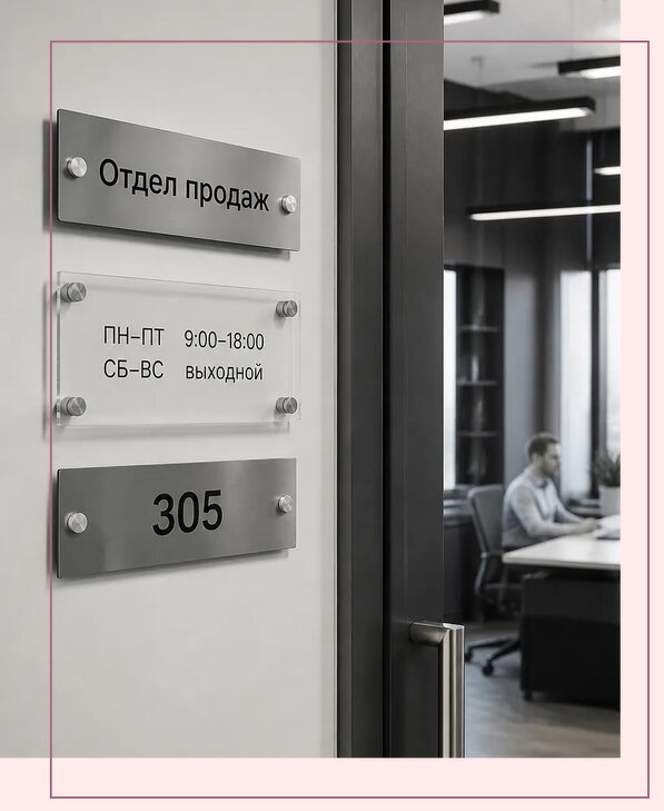 Офисные таблички на дверь в Невинномысске по цене от 5012 р. | Аванза-Нвн